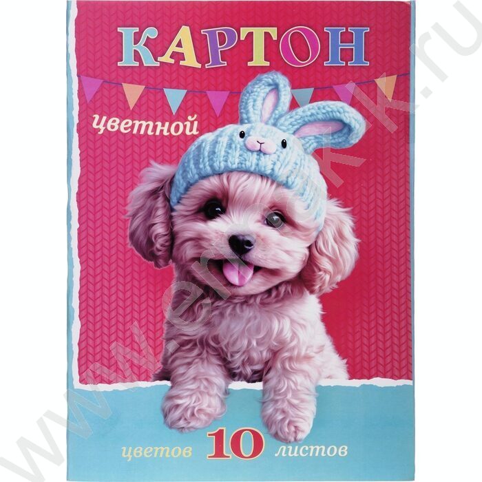 Картон цв. мелов. А4 10л/10цв Забавные ушки NEW | Фото 1