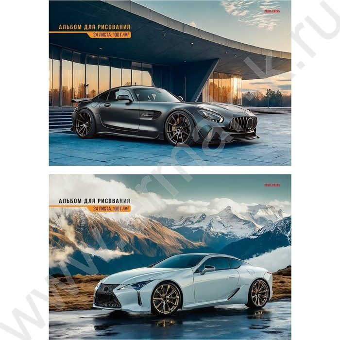 Альбом д/рисования 24л "Шикарные автомобили-4" /лен/ ассорти NEW | Фото 1