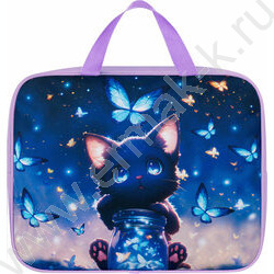 Папка д/тетрадей A4 330*260*80мм "Кот с бабочками" NEW | Фото 2