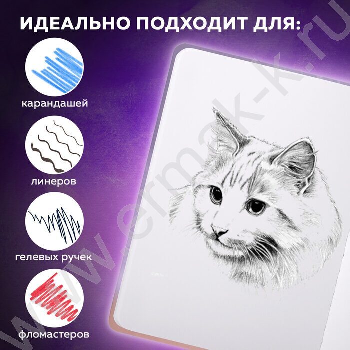 Скетчбук  80л 145х203мм, резинка "Корги" 80г/кв.м NEW | Фото 8