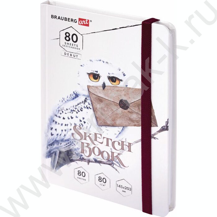 Скетчбук  80л 145х203мм, резинка "Хогвартс" 80г/кв.м NEW | Фото 1