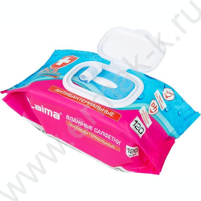 Салфетки влажные 120шт Antibacterial /антибаактериаотные /с крышкой клапаном NEW | Фото 3