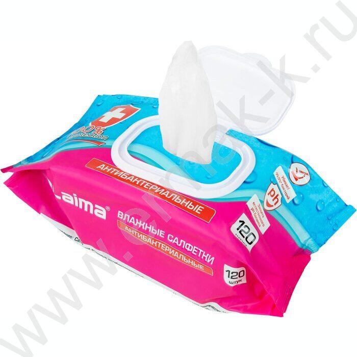 Салфетки влажные 120шт Antibacterial /антибаактериаотные /с крышкой клапаном NEW | Фото 4