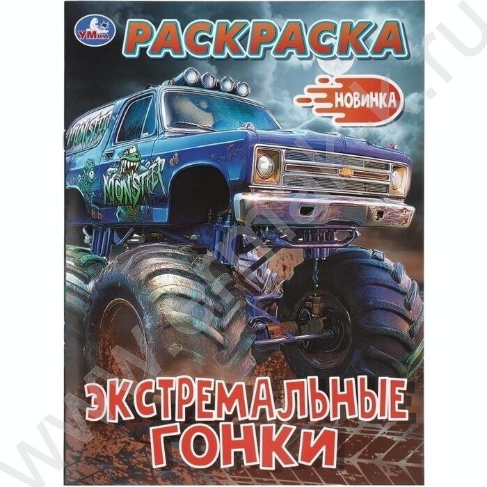 Раскраска А4 Экстремальные гонки NEW | Фото 1