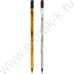 Карандаш ч/гр c ластиком HB "SILVER/GOLD", заточен. /ассорти NEW | Фото 1