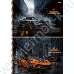 Альбом д/рисования-спираль 40л "Красивые автомобили-3" NEW | Фото 1