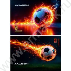 Альбом д/рисования-спираль 40л "Футбольный мяч-30" ассорти NEW | Фото 1