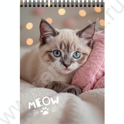 Блокнот  40л А6 спираль "Милые котики-12" ассорти NEW | Фото 3
