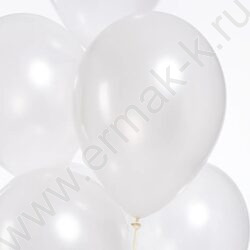 Шар воздушный 12''/30см Белый металлик NEW | Фото 2