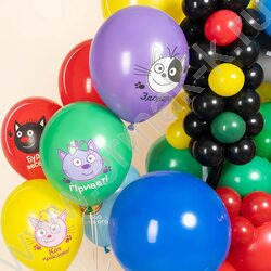 Шар воздушный 12''/30см 1ст Три Кота.Играем вместе ассорти пастель NEW | Фото 2