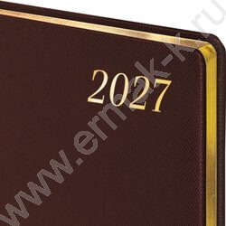 Ежедневник 2027г А4 176л Iguana Темно-коричневый /иск.кожа с порол.,зол.торец, ляссе 1шт NEW | Фото 2