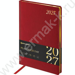 Ежедневник 2027г А4 176л Iguana Красный /иск.кожа с порол.,зол.торец, ляссе 1шт NEW | Фото 1