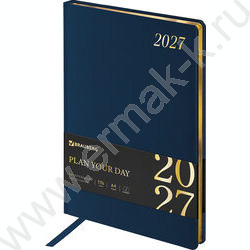 Ежедневник 2027г А4 176л Iguana Синий /иск.кожа с порол.,зол.торец, ляссе 1шт NEW | Фото 1