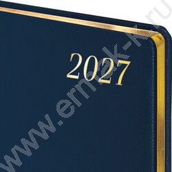Ежедневник 2027г А4 176л Iguana Синий /иск.кожа с порол.,зол.торец, ляссе 1шт NEW | Фото 2