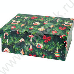 Коробка подарочная 3в1 прямоугольник Праздничная ёлка 19х12х7,5-15х10х5 NEW | Фото 2