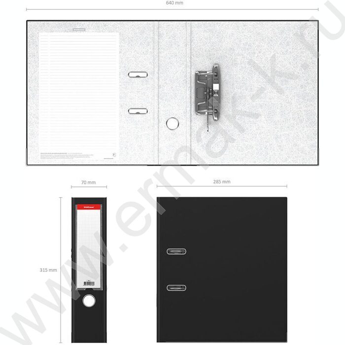 Файл 70мм Бизнес разборный чёрный с карманом | Фото 4