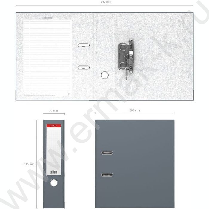 Файл 70мм Бизнес разборный серый с карманом | Фото 4