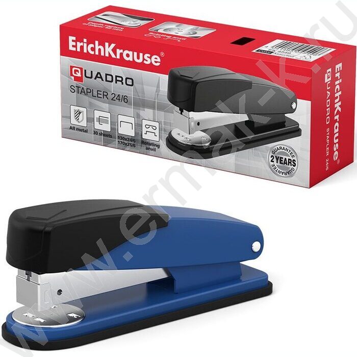 Степлер №24/6  30л метал Half-strip Quadro Classic /2 режима скрепления /ассорти | Фото 2