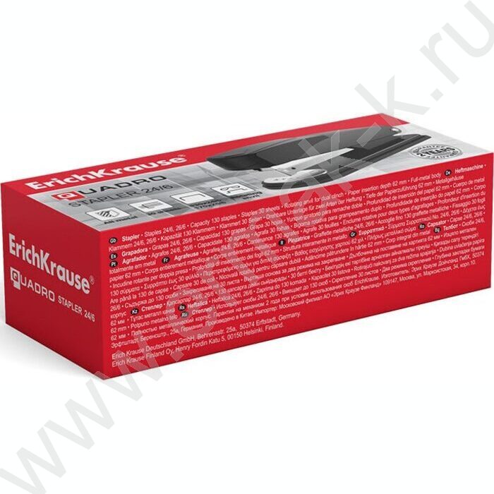 Степлер №24/6  30л метал Half-strip Quadro Classic /2 режима скрепления /ассорти | Фото 4