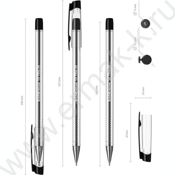 Ручка шар ULTRA-20 Stick Classic 0,7мм, черная | Фото 4