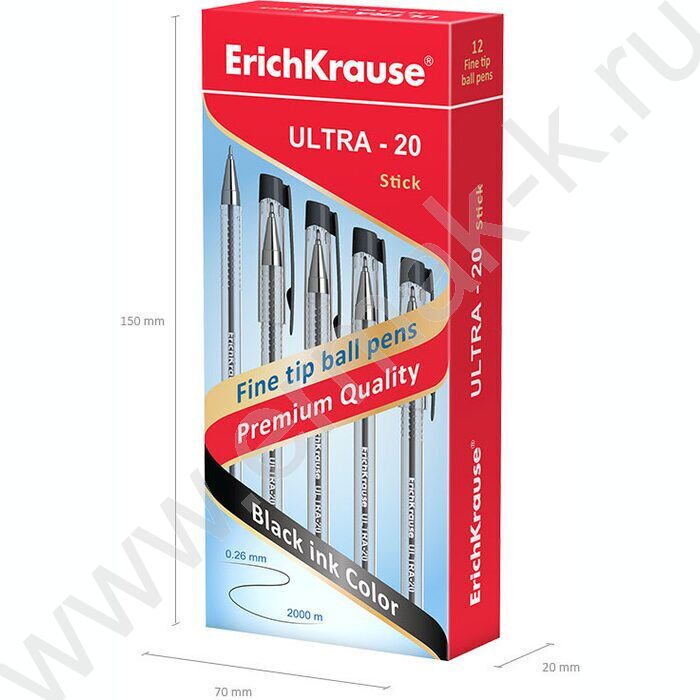 Ручка шар ULTRA-20 Stick Classic 0,7мм, черная | Фото 5