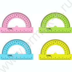 Транспортир 180° 8см флюор прозр. | Фото 1