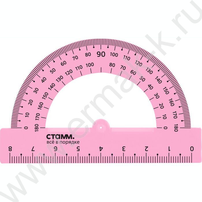 Транспортир 180° 8см флюор прозр. | Фото 3