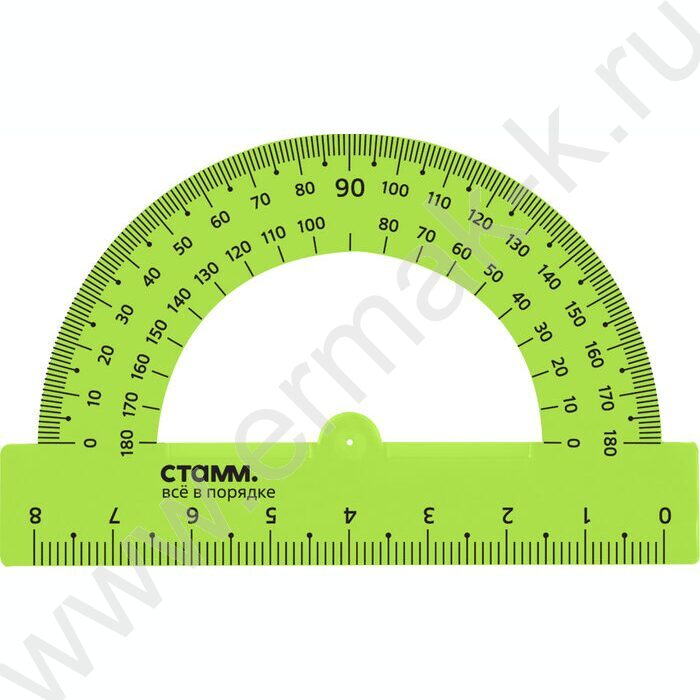 Транспортир 180° 8см флюор прозр. | Фото 4
