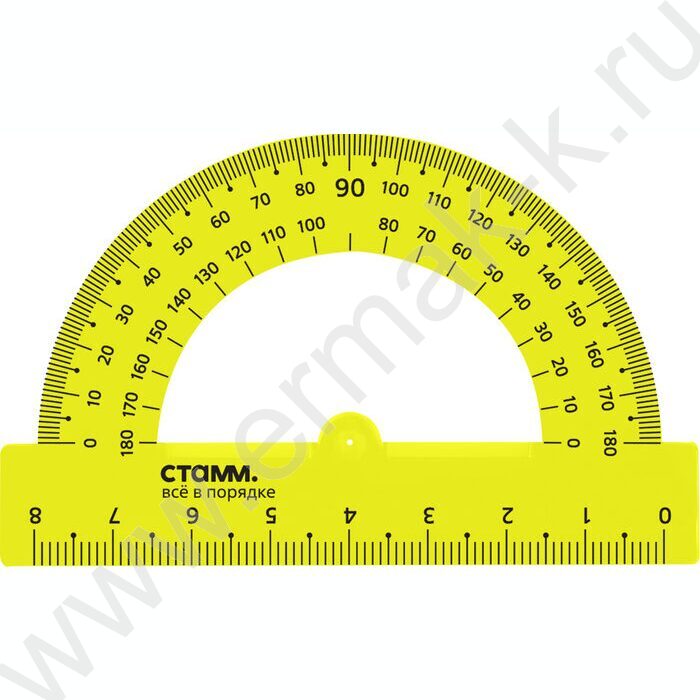 Транспортир 180° 8см флюор прозр. | Фото 5