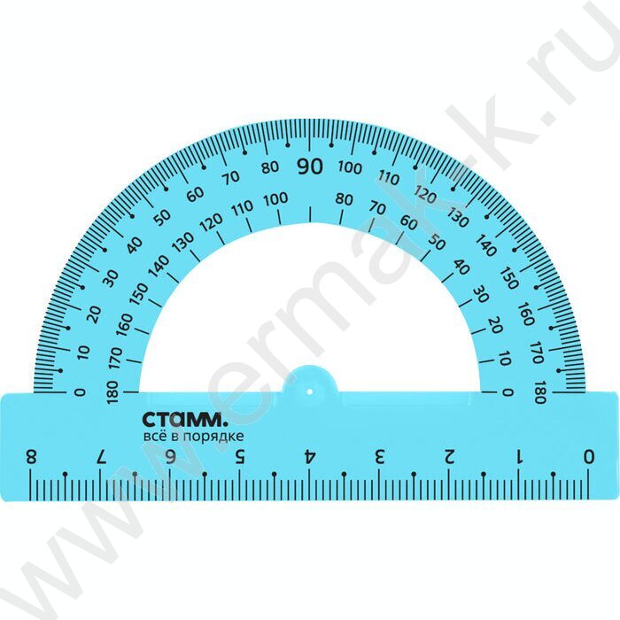 Транспортир 180° 8см флюор прозр. | Фото 6