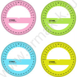 Транспортир 360° 12см флюор прозр | Фото 1