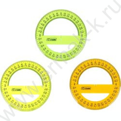 Транспортир 360° 12см флюор прозр | Фото 2