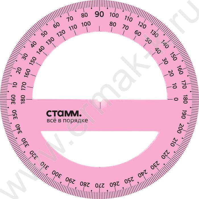 Транспортир 360° 12см флюор прозр | Фото 3