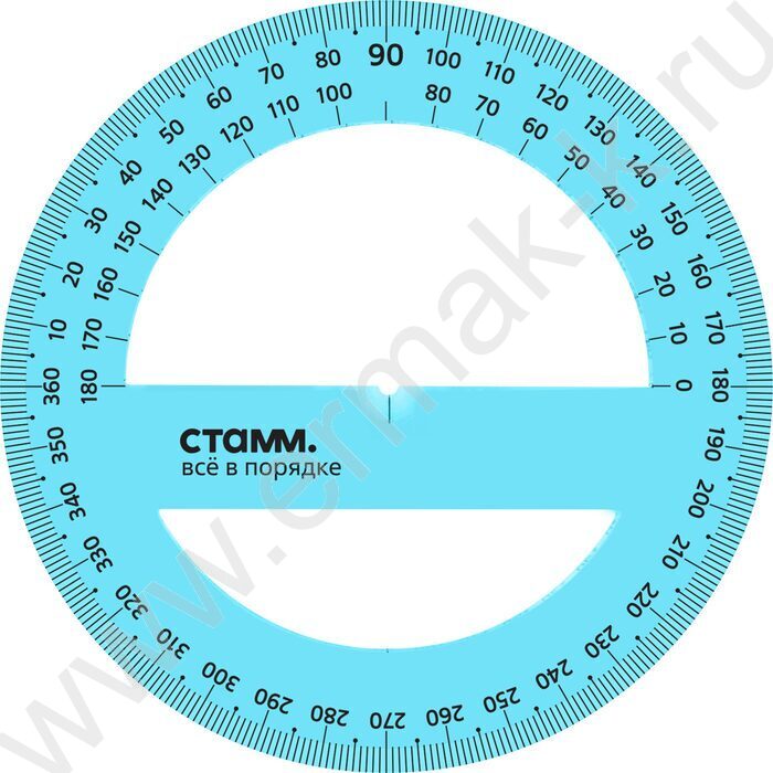 Транспортир 360° 12см флюор прозр | Фото 5