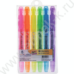 Текстовыделитель /набор  6цв/ 1-4мм косой "Multi Hi-Lighter" /чехол с европодвесом    | Фото 1