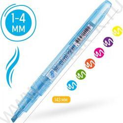 Текстовыделитель /набор  6цв/ 1-4мм косой "Multi Hi-Lighter" /чехол с европодвесом    | Фото 2