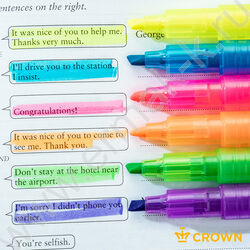 Текстовыделитель /набор  6цв/ 1-4мм косой "Multi Hi-Lighter" /чехол с европодвесом    | Фото 4