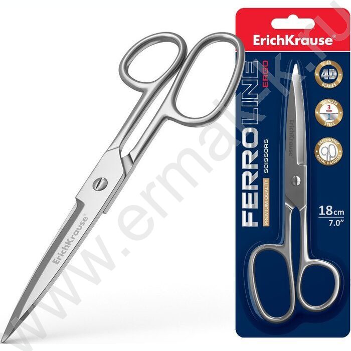 Ножницы 18см Ferro металл/блистер,европодвес | Фото 2