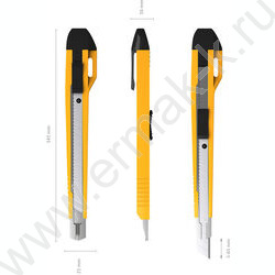 Нож канцелярский  9мм Universal жёлтый блистер,европодвес | Фото 5