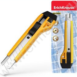 Нож канцелярский 18мм Universal жёлтый блистер,европодвес | Фото 3