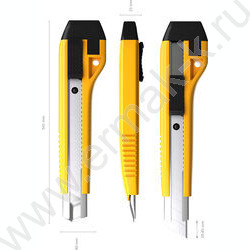 Нож канцелярский 18мм Universal жёлтый блистер,европодвес | Фото 5