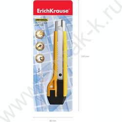 Нож канцелярский 18мм Universal жёлтый блистер,европодвес | Фото 6