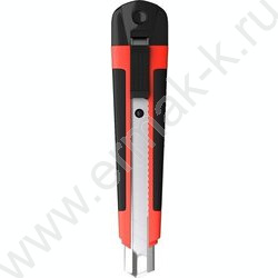 Нож канцелярский 18мм Arrow красный,резин.вставка блистер,европодвес | Фото 1