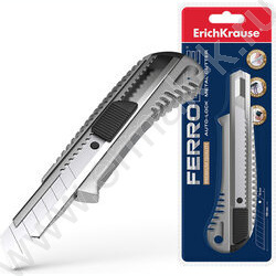 Нож канцелярский 18мм Auto-lock метал европодвес | Фото 2