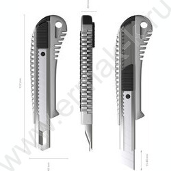 Нож канцелярский 18мм Auto-lock метал европодвес | Фото 4