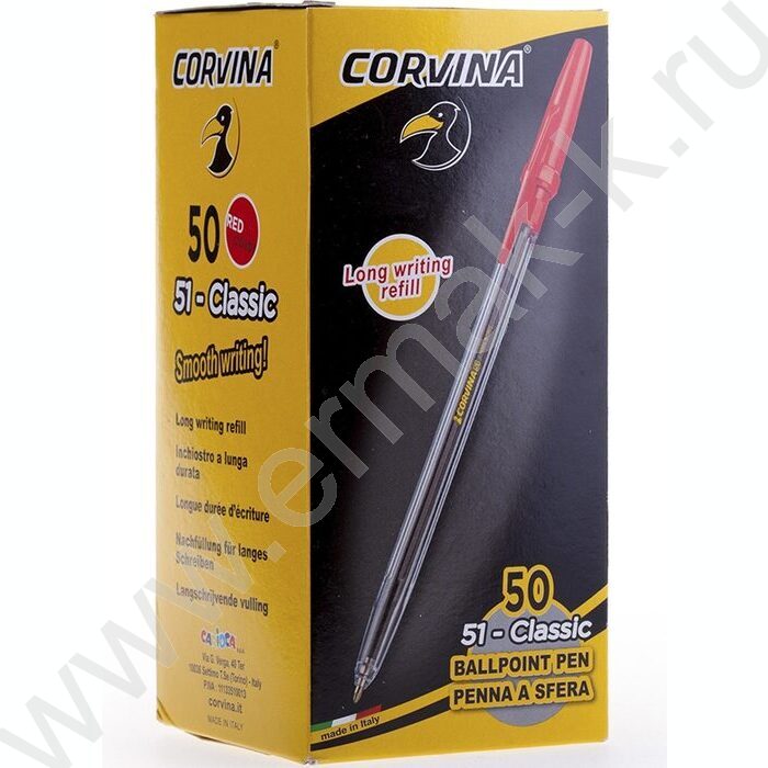 Ручка шар Corvina 51 красная, 1,0мм, прозрачный корпус | Фото 3