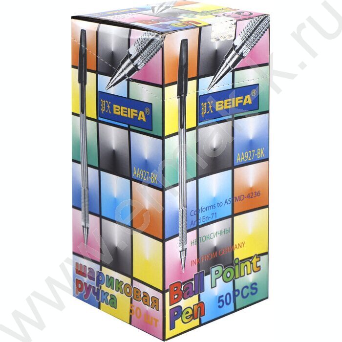 Ручка шар Beifa черная 0,5мм метал.наконечник | Фото 2