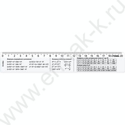 Линейка пл справочная 20см Алгебра | Фото 1