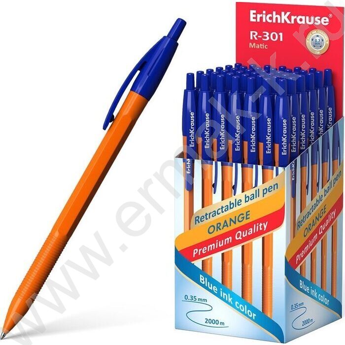 Ручка шар авт R-301 Matic Orange 0.7мм, синяя /корпус-оранжевый | Фото 2