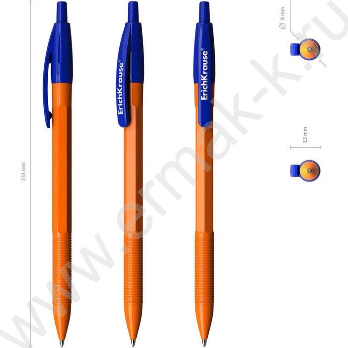 Ручка шар авт R-301 Matic Orange 0.7мм, синяя /корпус-оранжевый | Фото 4